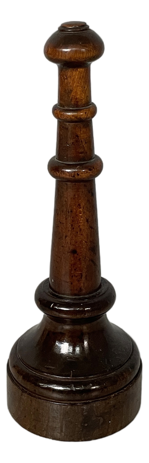 Italian Round Doorstop in Turned Wood, 1930s