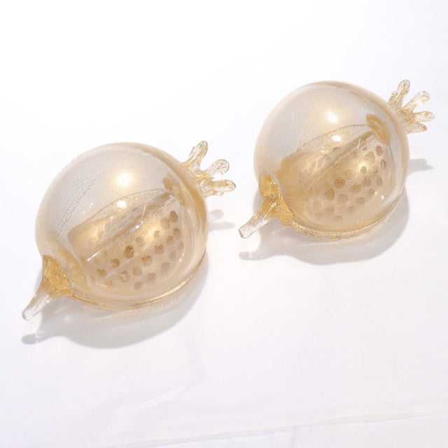 Pair of Venetian Glass Pomegranate Sculptures by Romeo Gigli for Pauly & Co. For Sale - Image 12 of 16