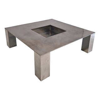 Square Steel Bar Tebe Table by Giovanni Offredi for Saporiti, 1970s For Sale