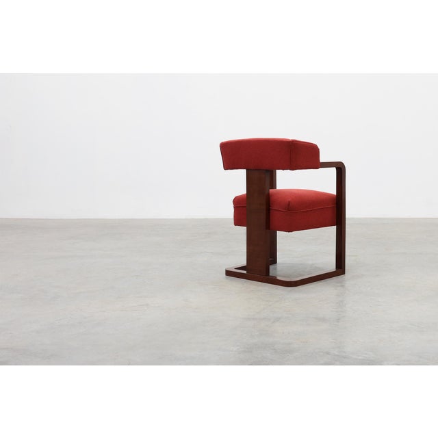 Art Deco Red Chair, Belgium, 1920 For Sale - Image 6 of 13