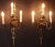 Heavy cast wall lights from a hunting lodge. Bronze body decorated with plant decor, fluted central part with blackened...