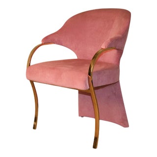 Vintage Carson’s Art Deco Hollywood Regency Brass Arm Cantilever Chair For Sale