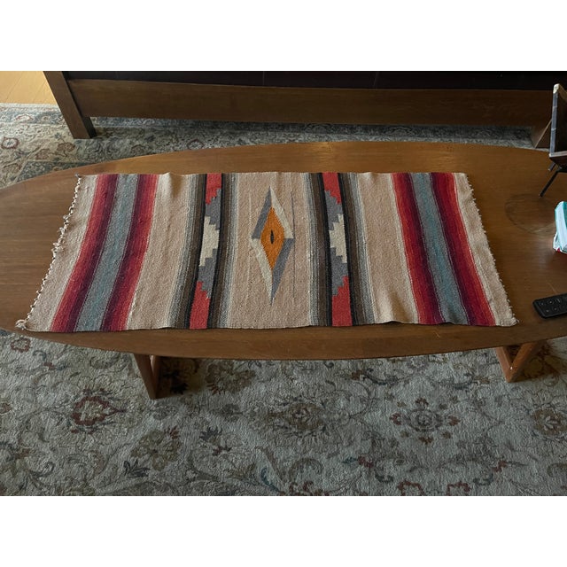 Rustic Vintage New Mexico Large Tan 1930's Chimayo Weaving For Sale - Image 3 of 7