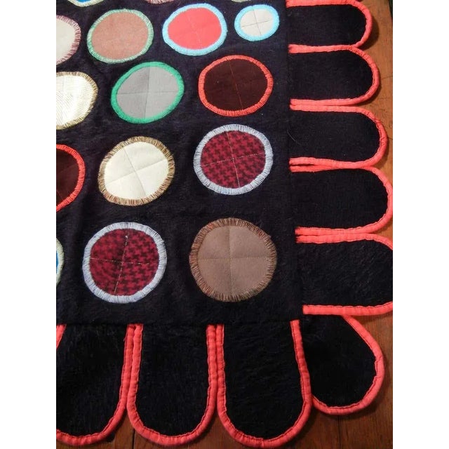 1960s Folk Art Pop Art Wall Hanging Quilt For Sale - Image 4 of 11