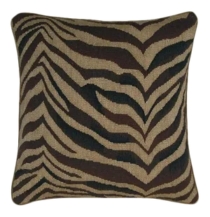 Aubusson Black Zebra Striped Throw Pillow