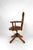 Industrial American Swivel Office Armchair in Oak with Leather Seat, 1900s For Sale - Image 3 of 18