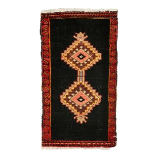 Red & Black Vintage Mini Rug For Sale