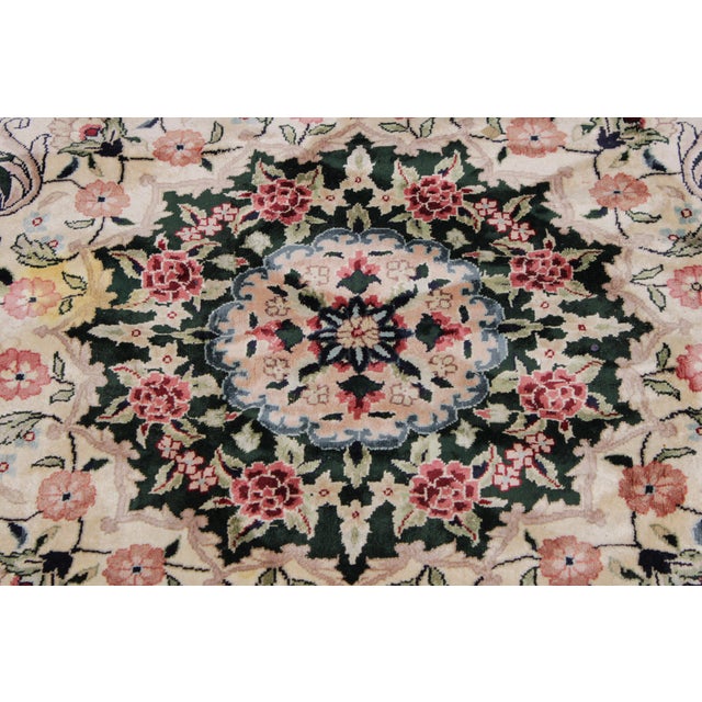 Textile Fine Quality Silk Green & Multicolor Approx. 14 X 10 Rug For Sale - Image 7 of 16