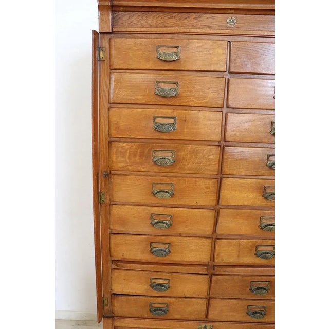 Filing Cabinet with Drawers and Shutter Door in Oak, 1920s For Sale - Image 6 of 18