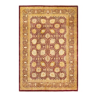 Mogul Collection Hand-Knotted Area Rug - Red 6' 1" x 8' 10" For Sale