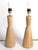 Vintage Natural Tapered Solid Wood Brass Table Lamps Mid-Century Modern, Pair For Sale - Image 9 of 18