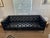 Custom Edelman Black Patent Leather Tufted Tuxedo Sofa For Sale In Los Angeles - Image 6 of 14