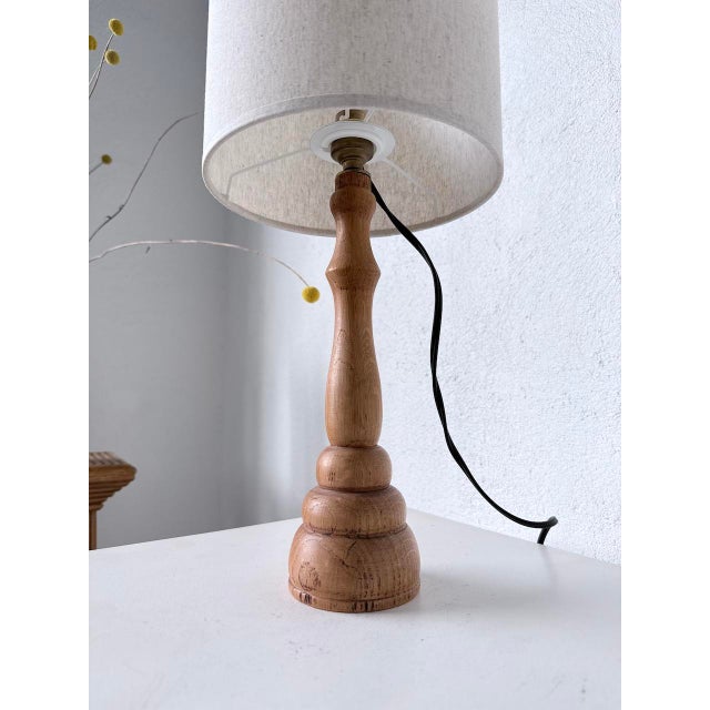 Wood Light Oak Wood Desk Lamp, 1950s For Sale - Image 7 of 13