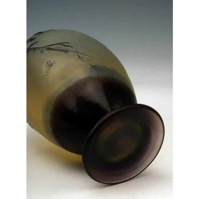 Art Nouveau Wild Rose Soufflé Vase by Emile Gallé, Nancy, France, 1925 For Sale - Image 4 of 7