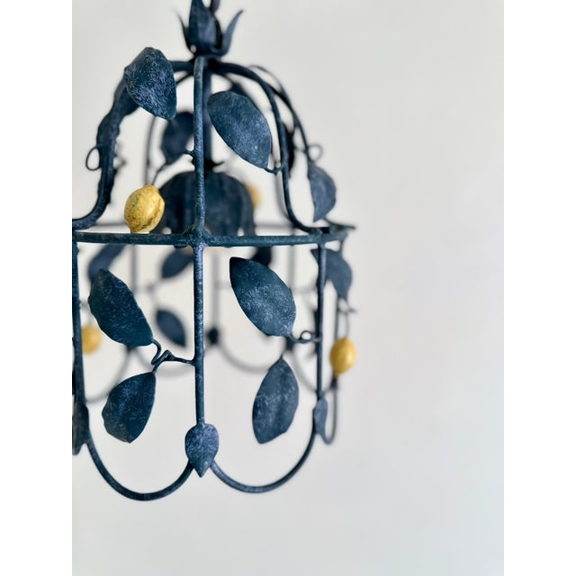 French Tole Cage Chandelier with Lemons from J.P. Ryckaert, 1980s For Sale - Image 15 of 18