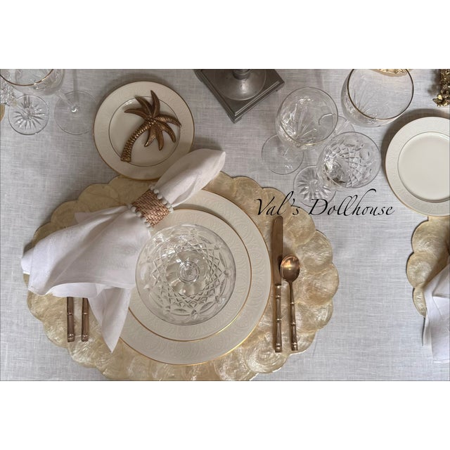 1990s Capiz Shell Oval Placemats - Set of 12 For Sale - Image 13 of 14