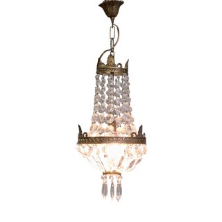 French Empire Style Tent and Baked Chandelier, 1920 For Sale