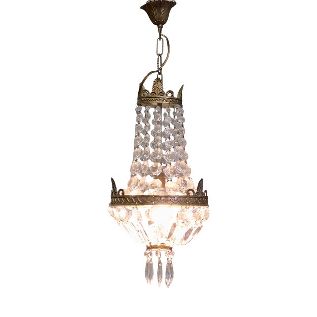 French Empire Style Tent and Baked Chandelier, 1920 For Sale
