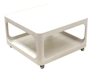 Vintage Space Age Coffee Table on Wheels, 1970s