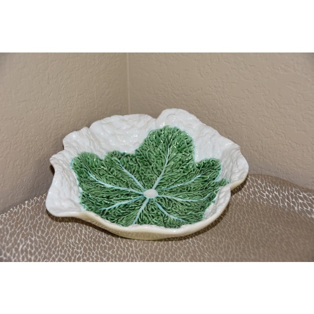 Traditional Vintage Portuguese Majolica Cabbage Bowl Bordallo Pinheiro C. Rainha For Sale - Image 3 of 7