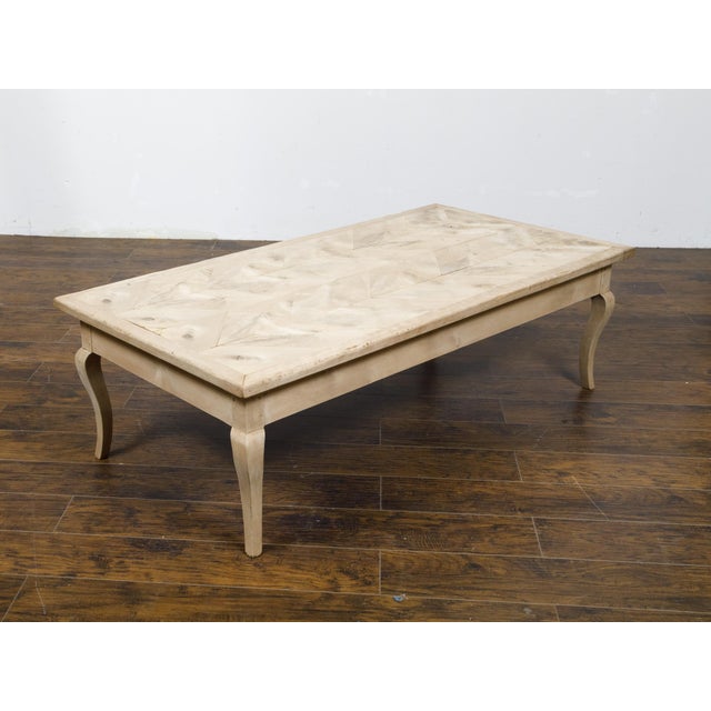 White French 19th Century Fruitwood Coffee Table with Butterfly Veneer and Cabrioles For Sale - Image 8 of 12