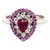 Roshe Jewels Ruby Ring With Pink Sapphire and Diamond White Gold Engagement Ring, Size 7 For Sale