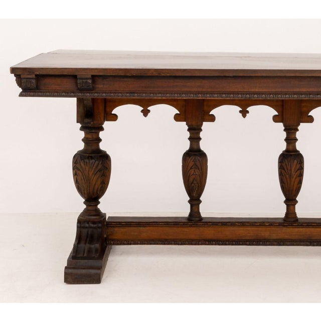 Jacobean Style Oak Refectory Table For Sale - Image 4 of 9