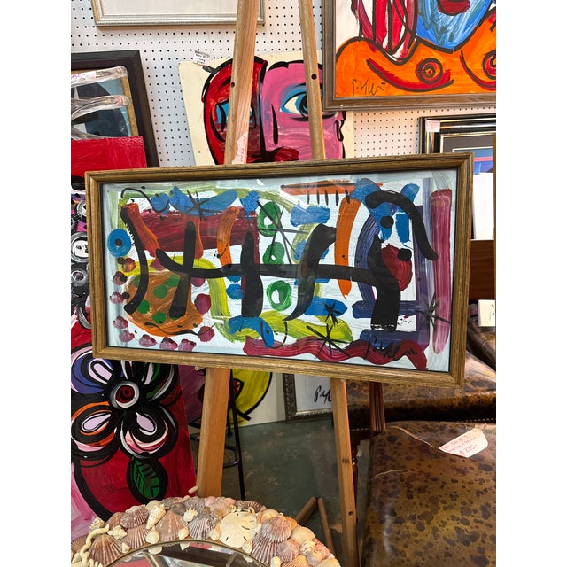 Peter Keil 1970s Peter Keil “Miro and Me” Abstract Colorful Painting For Sale - Image 4 of 8