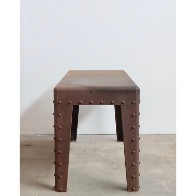 Industrial 1990s Oakley Patinaed Display Console Table For Sale - Image 3 of 7