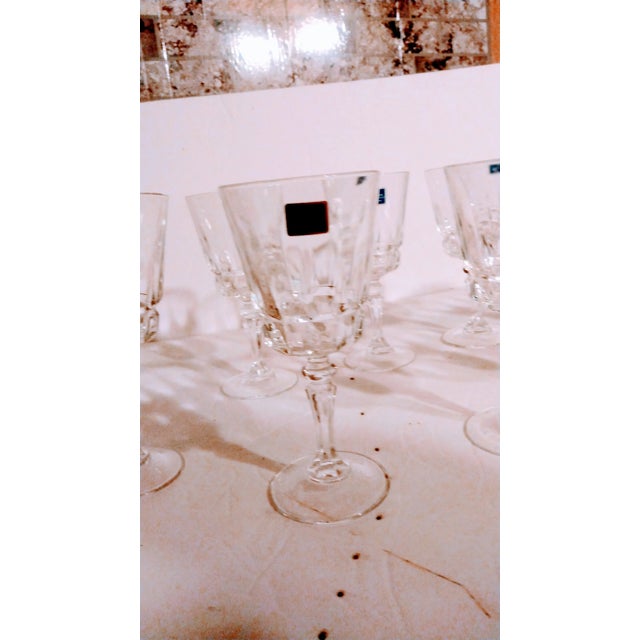 Glass Vintage Lady Victoria Crystal Wine Glasses- Set of 8 For Sale - Image 7 of 8