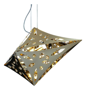Quasar Gold Plated Horizontal Pendant Lamp by Aggiolight