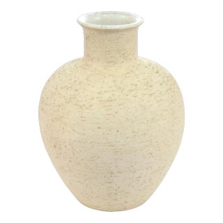 Midcentury Textured Studio Art Pottery Vase For Sale