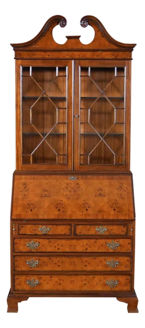 Traditional Burled Secretary Desk