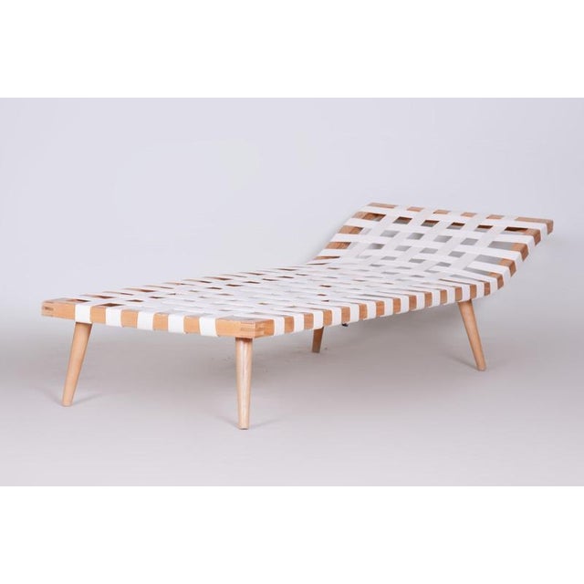 Wood Mid-Century Modern Chaise Lounge in Beech by Jan Vaněk, Czech, 1950s For Sale - Image 7 of 11