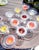 Glass Vintage Hand Painted Tulip Glass Shrimp Cocktail Set For Sale - Image 7 of 11