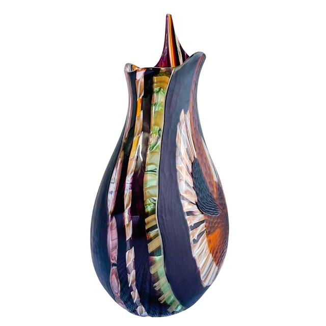 Italian Monumental Italian Murano Hand-Blown Glass Sculptural Spout Vase by Carlo Colizza (With Certificate of Authenticity) For Sale - Image 3 of 8
