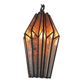 Distressed Glass Pendant Light For Sale
