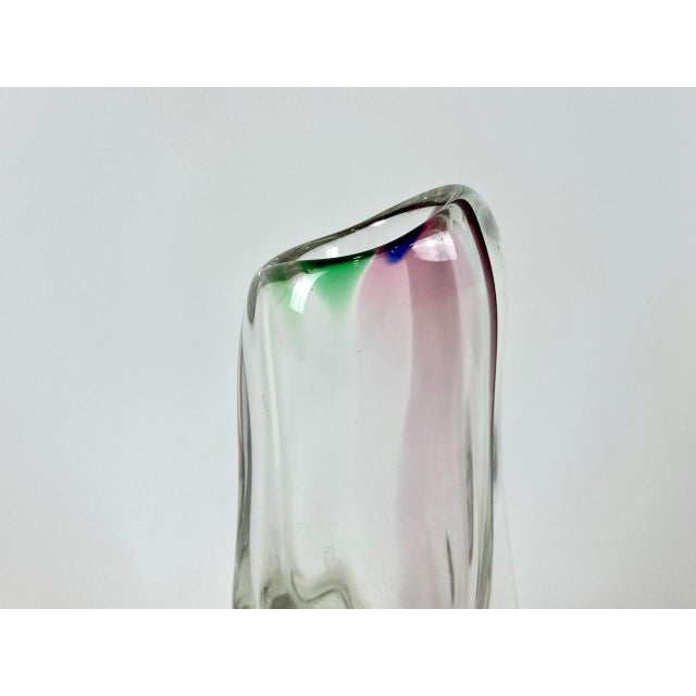Glass Vase attributed to Rudolf Beránek for Skrdlovice, 1960s, in Flawless conditions. Designed 1960 to 1969 This piece is...