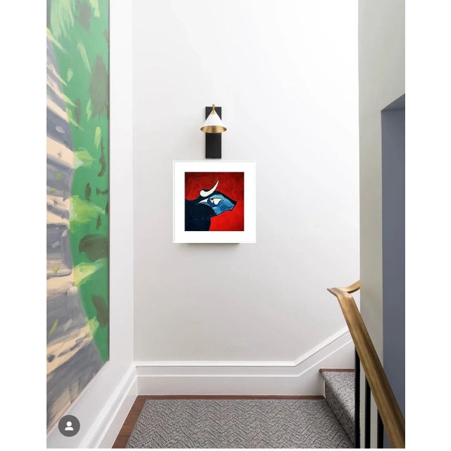 "Self-Portrait" Original Cubist Animal Painting by Shabs Beigh For Sale - Image 4 of 4