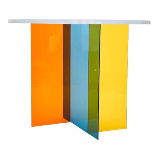 Sophisticated Resin and Acrylic Entry or Stairwell Table For Sale