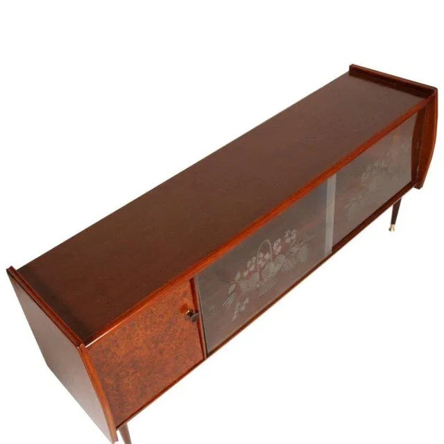 1940s cabinet from lissone - milano, gio ponti manner with walnut veneer, solid maple, door of the closed in veneered...