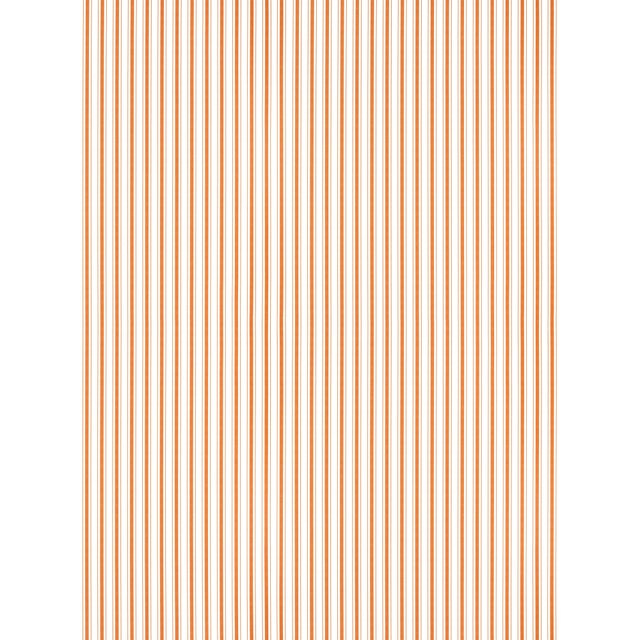 The House of Scalamandré Johnson Stripe Wallpaper, Tangerine For Sale
