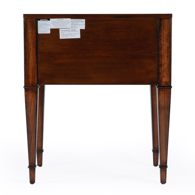 Wood Kai 24 in. W Rectangular Wood 2 Drawer End Table, Antique Cherry For Sale - Image 7 of 9