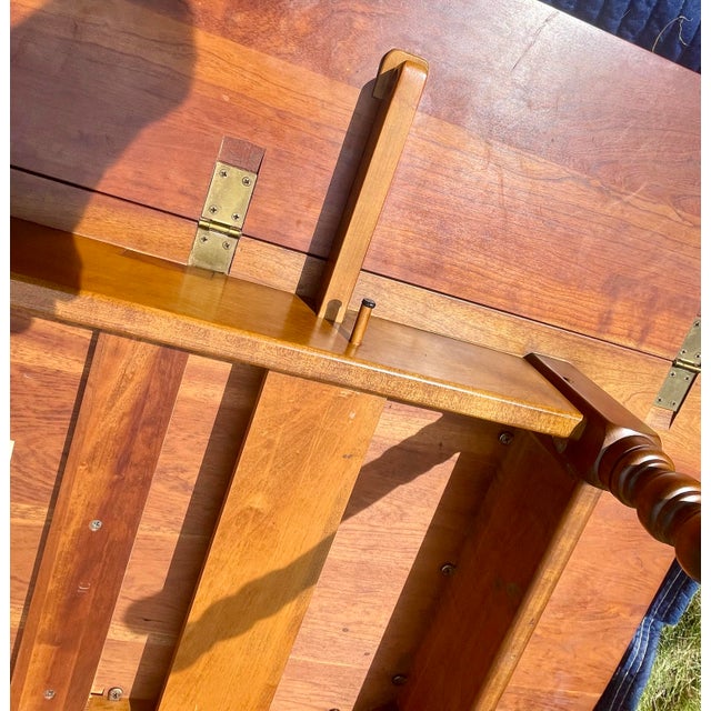 Vintage 1960 Mid-Century Leopold Stickley Solid Cherry Drop-Leaf Harvest Dining Table For Sale - Image 13 of 15
