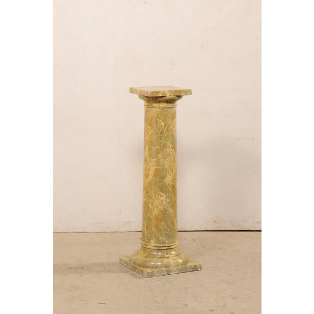Mid 20th Century French Faux-Marble Painted Column Pedestal For Sale - Image 9 of 9