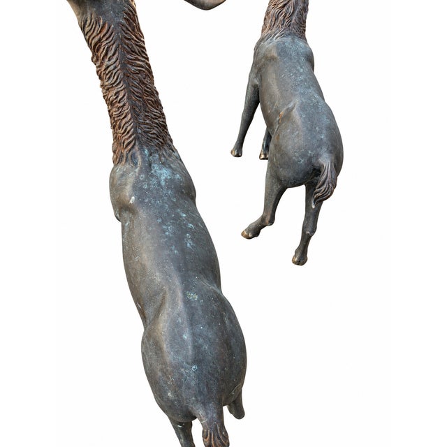 Metal 1980s Bronze Stag and Doe Garden Sculptures, Pair For Sale - Image 7 of 10