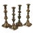 Set of 4 English Brass Large Candlesticks, 1900s For Sale