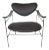 Tony Paul Styled Wrought Iron & Leather Strap Arm Lounge Chair For Sale