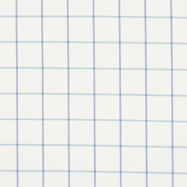 Schumacher X Mark D. Sikes Frannie Windowpane Fabric In Cobalt For Sale