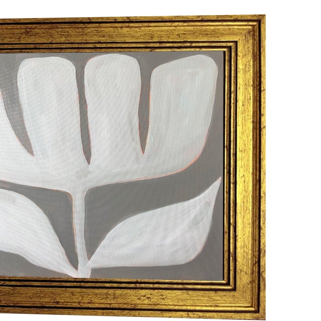 Contemporary Original Framed Acrylic Botanical Painting Organic Boho Art Tulip Floral Wall Art by Tatiana Duperault For Sale - Image 3 of 4